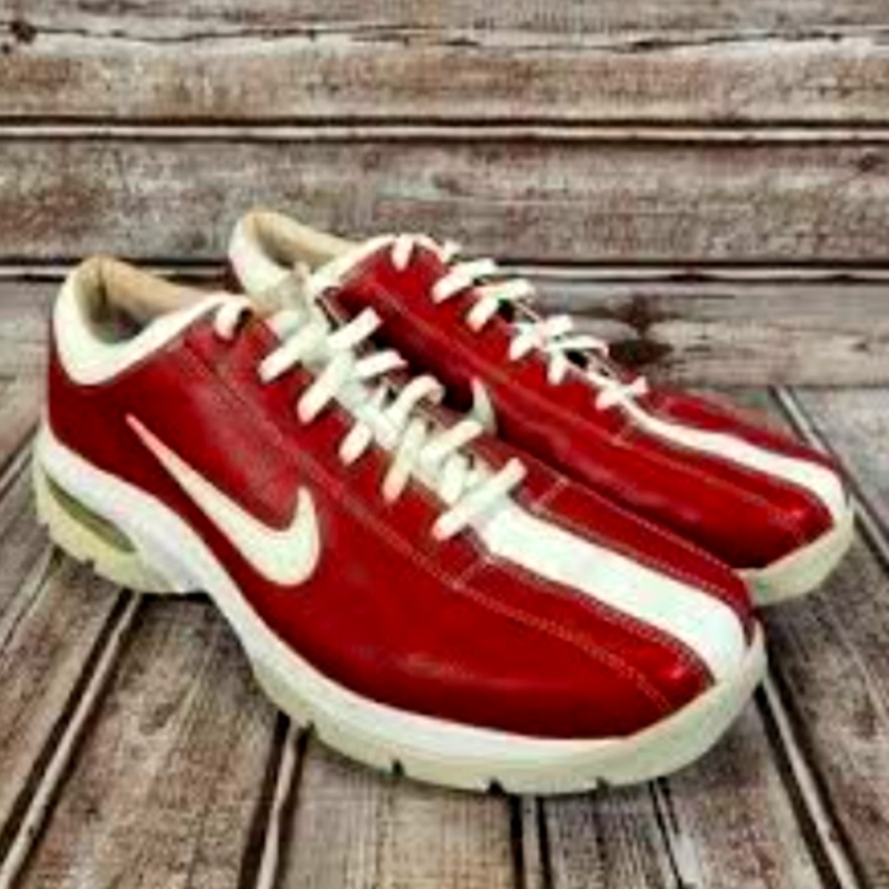 Nike Air Golf Giddy Up PA2 307422 610 Womens Leather Golf Shoes Red White Sz 6.5